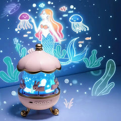 Kids Space Rotating Night Light Projector – USB Rechargeable LED Lamp
