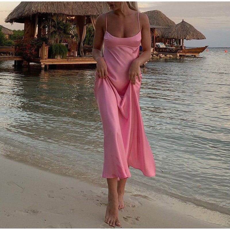 Women Camis Satin Long Dresses