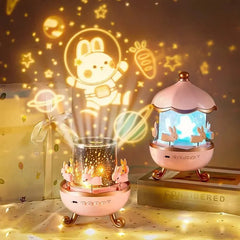 Kids Space Rotating Night Light Projector – USB Rechargeable LED Lamp